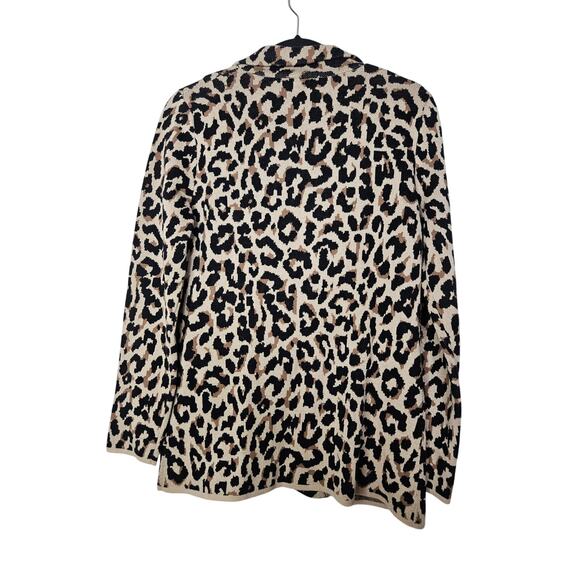 NEW J.Crew S Leopard Sweater-blazer Cotton Career Classic Preppy Animal Print - Picture 4 of 4